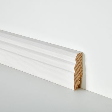 Massivholzleiste HH Profil 18x60mm Weiß lackiert | 240cm lang