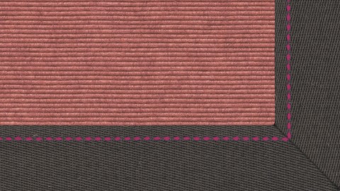 tretford Teppich LD 588_588 Rosa mit 6 cm Leinenbordüre (Dunkel) im Wunschmaß