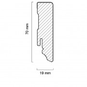 Sockelleiste modern 19x70 mm - weiß foliert | 240cm lang